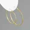 Unisex moda küpeler takılar pürüzsüz 12mm-28mm çapı 18K Sarı Beyaz Altın Kaplama 925 Sterlling Gümüş İnce Hoops Küpeler Erkek Kadınlar için