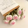 Other Arts and Crafts 1PC Knitted Flower Rose Tulips Daisy Fake Flowers Bouquet Wedding Party Decoration Hand Knitting Crochet Woven Flower Bouquet YQ240111