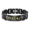 Pulseiras 16mm de largura preto escovado pulseira link jóias de aço inoxidável epóxi camuflagem pulseira de corrente para homens