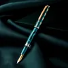 Hongdian N7 stylo plume à piston en résine beau capuchon totem paon vert/gris EF/F 0.4/0.5mm stylo à encre cadeau de bureau d'écriture lisse 240110