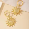 Studörhängen Sun Pendent Earring Women Girls Gold Silver Plating Fashion Jewelry Accessories Party Gift 2024 Style He24520