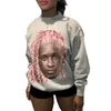 Sweat-shirt élégant à manches longues et col rond pour femme, vêtement élégant avec personnage de dessin animé imprimé, style décontracté, ample, Hip Hop, vêtements d'extérieur de rue, automne 2023