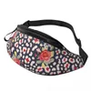 Waist Bags Floral Leopard Spots Bag Vintage Roses Woman Bicycle Pack Funny Polyester