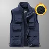 Men's Waistcoat Camping Jackets Sports Vest Outdoors Zip Sleeve Male Coat Clothing Vests Tactical Work Sleeveless Winter 240110