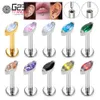 10pcs 36 16G Internally Threaded Earring Stud Labret Lip Cartilage Helix Pushin Pin Nose Piercing Body Jewelry 240110