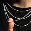 Kettingen Sterling zilveren touw gevlochten Twist Link 925 ketting kettingen 2,3 MM 16 "30" gemaakt in Italië mannen vrouwen volgende niveau sieraden