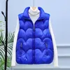 Gilets pour femmes Femmes 2024 Automne Hiver Puffer Gilet sans manches Femme Col montant Down Coton Manteau Dames Chaud Couleur Solide E322