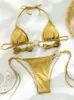 Zrtak Bikini Sexy Triangle Adjust Bademode Frauen Badeanzug Aushöhlen Qualität Plissee Badeanzug Weibliche Doppelseitige Bikini Set 240111