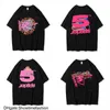 Designer Mode Kleding Hiphop Tees T-shirts Young Thug Star Dezelfde Sp5der 555555 Roze Tee Eagle Korte Mouw T-shirt WY4T