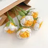 Other Arts and Crafts 1PC Knitted Flower Rose Tulips Daisy Fake Flowers Bouquet Wedding Party Decoration Hand Knitting Crochet Woven Flower Bouquet YQ240111