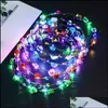 Akcesoria do włosów 10pcs Colorf przyjęcie świąteczne świecące wieniec Halloween Koron Kwiat Opaska na głowę Kobiety LED LED LIGET UP HAI Babydhs250o