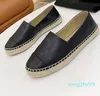 New leather Channel Dress Shoes Canvas Shoes Loafers Espadrilles woman luxe cap toe Genuine Leather Quilting Pure hand sewing womans flats