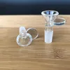 Tjock 14mm 18mm glasskål för bong klar glid rökning ört torr tobak oljebrännare skålar 2 typer med rund stavhandtag dab rigg bongs tillbehör