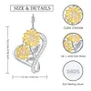 Boucles d'oreilles en argent sterling 925 avec tournesol - Hypoallergénique - Bijoux en forme de cœur infini - Cadeaux d'anniversaire pour femmes, adolescentes, famille