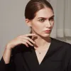 Tasarımcı Kolyeler Avrupa tarzı marka mozan elmas s sier kolye zarif parlak zirkon seksi kadınlar yaka zinciri kolye üst düzey takılar