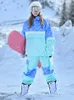 Searipe Tuta da sci calda da donna Giacca da snowboard oversize impermeabile antivento con cappuccio per abbigliamento da esterno per donna 1700g 240111