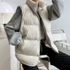 2023 Vrouwen Vest Jas Stand Kraag Winter Warm Oversize Tops Beige Chaleco Mujer Gilet Casaco Feminino 240130