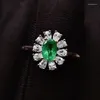 Cluster Rings Natural And Real Emerald Ring 925 Sterling Silver For Men Or Women Birtday Jewelry Wholesale