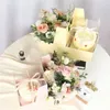 Bakeware Tools 10 Pcs Yellow Pink Handheld Flower Transparent Cake Box Couple Boards Disposable Dessert Tray Valentine Day Romantic