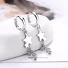 Boucles d'oreilles à clous pour femmes, couleur argent, cristal, perle ronde, pompon, étoile, charme coréen, bijoux de mariage, Eh604