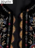 Zevity mujeres Vintage lentejuelas flor bordado chaleco chaqueta señoras estilo nacional Patchwork Casual terciopelo chaleco Tops CT2978 240111