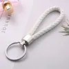 30pcs/Lot Bulk PU Leather Braided Woven Rope keychain For Women DIY bag Key Chain Men Holder Car Keyring Metal Jewelry wholesale 240110