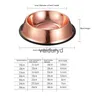 Dog Bowls Feeders Rose Gold Stainless Steel Dog Cat Bowl Non-Slip Durable Food Feeder Water Bowls For Cat Dogs Pet Feeding Drinking Suppliesvaiduryd