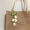 Andra konst och hantverk Färgglada handgjorda stickade Wool Lily of the Valley Keychain Cute Hand-Woven Flower for Women Bag Purse Pendents Key Ring YQ240111