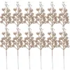 Dekorativa blommor 12st Xmas Glitter bär Stammar Fake Christmas Picks Sticks Party Favors