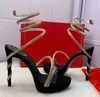 2024 Shoe Empelled Snake Strass Stiletto120mm Luxury Designers Crystal Chandelier Sandal