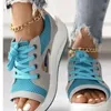 Mode kvinnor sandaler sommar lady plattform chunky sandaler bekväma mesh öppen tå casual sport damer skor plus storlek 43 240110
