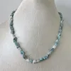 Chaînes 5 8-6 10mm irrégulière dominicaine Larimar pépite collier en acier inoxydable délicat 2024 chaîne de cou de cou de cou de bijoux femme cadeau