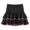 Stage Wear Enfants Filles Jupe de danse latine Ceinture élastique à plusieurs niveaux Lait Soie Dancewear Performance Classe Formation Vêtements