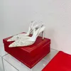 scarpe firmate da donna sandali e tacchi scarpe con fondo rosso scarpe firmate da uomo scarpe da donna scarpe da sposa a punta con strass scarpe da banchetto lussuose bianche e nere