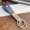 Luxury MB Full Grain Calf Leather Double Ring Keychain High Quality Gifts For Men 240110