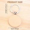 100 stycken Round Wood KeyChain -ämnen DIY TROY KEYCHAIN ​​-ämnen Oavslutad trägnyckel Ring Key Tag B 240110