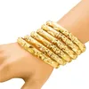 8 mm 6pclot Dubai Gold Bangles for Women Men 24k Kolor Bracelets Etiopski Afrykańska biżuteria Arabia Arabia Prezent Wedding Bride Prezent 240110