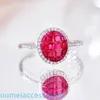 jewellery Designer Pandoraring Dora's Band Rings Natural stone red 18K ring lesbian sweethearts S925 Sterling Silver Ring