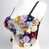 Camis Flower Crop Top Top Winter Women Tank z wbudowanym stanikiem spaghetti pasek gotycki występ nocny