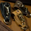 Handmade Genuine Leather Handcraft Car Cowhide Key Chain Vintage Men Male Waist Belt Loop Hook Buckle Keychain Gift For Father 240110