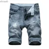 Men's Shorts Men's Foreign Trade Denim Shorts Summer Cotton Ripped Light Color Men's Decoration Body Pants Style Material Origin Gender YQ240111