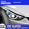 För Hyundai Elantra LED-strålkastare 11-16 Biltillbehör Dynamisk streamer Turn Signal Indicator DRL DAYTIME Running Light Front Lamp