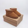 Ultra mini botas de sola grossa design para tornozelos de inverno feminino areia australiana semente de mostarda botas de neve pele de carneiro