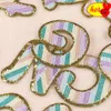 5st Lot Diy Naszywka Glitter Letters broderad lapp för kläddesigner järnsömning på jacka termisk mochila applikationsbulk
