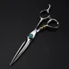 Professional JP440c steel 6 '' green gem hair scissors cutting barber tools Tiger haircut thinning shears hairdresser 240110