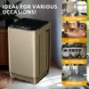 Machines Portable Washing Machine and Small Washer, Energy Saving, Child Lock, suitability for Dorm, Apartment, Gold