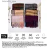 Halsdukar Autumn Winter Scves Women's Thick Warm Moft Skin Friendly Scarf Fashionable Colorful Plaid Daily Outfit With Sweet Sweet Shawl Q240111