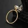 Pierścienie klastrowe stemplowane solid 9/10/14/18K żółte złoto pierścionek w rocznicę imprezy zaręczynowej 1 Radiant d vvs moissantie dla kobiet