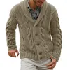 Мужские свитера, Мужская куртка-свитер, стильная смесь хлопка с застежкой на пуговицы, модная осень-зима