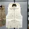 Chalecos para hombres Moda Hombres Chaqueta Chaleco Sin mangas Abajo Algodón Grueso Abrigos con capucha Hombre Trabajo Chaleco Cálido Invierno